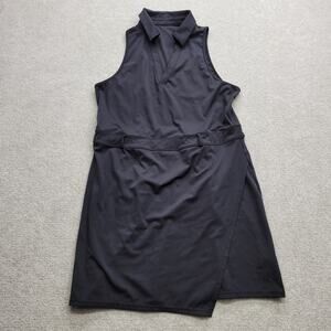 Halara Black Athletic Tennis Dress Sleeveless Built In Shorts Pockets Size XL